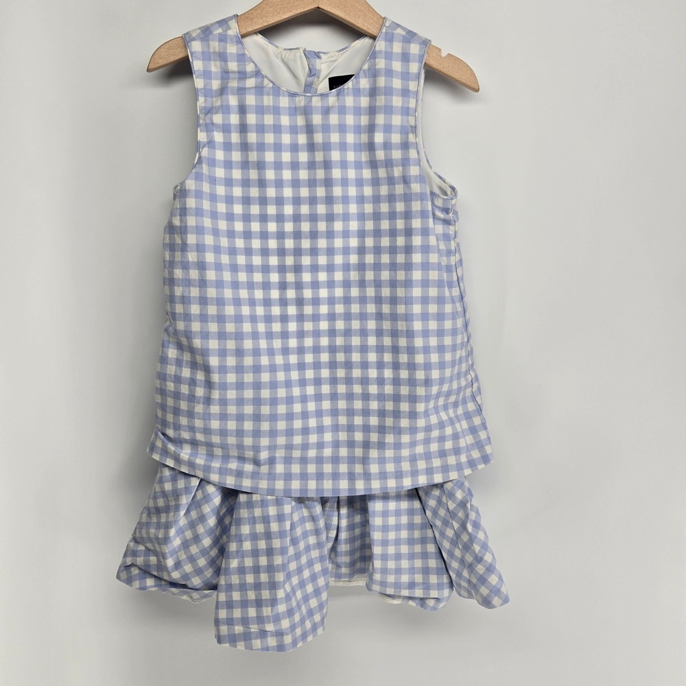 Victoria Beckham for Target Dress Girls Small S Chic Blue Gingham Check Ruffle